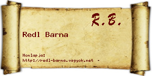 Redl Barna névjegykártya